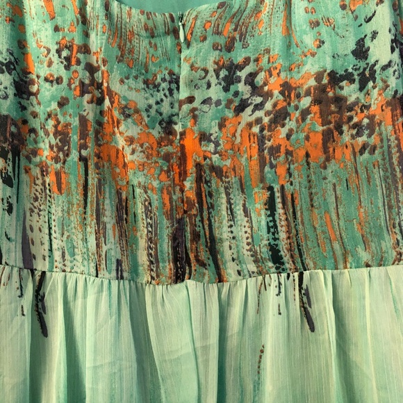 Teal/aqua multi-color plus size dress - Dressbarn - Picture 5 of 9